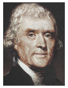 Retrato 3D único: Thomas Jefferson