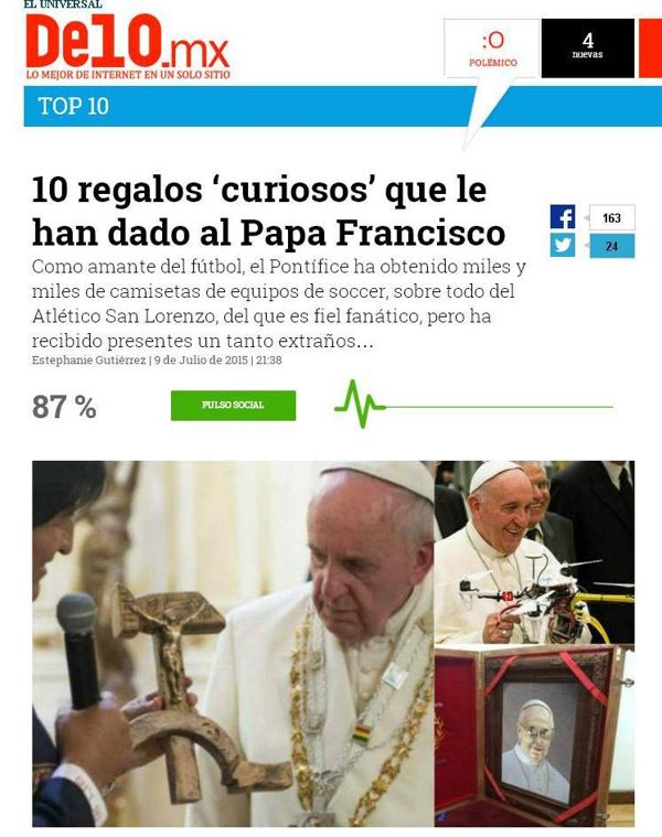 De10.mx (El Universal), 9 de julio de 2015