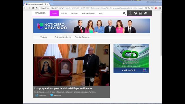 Noticiero Univision, televisión, 4 de julio de 2015